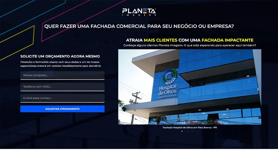 Criação de campanha de tráfego pago e Google Ads para Planeta Imagens -Ads para site de comunicação visual - Pato Sites
