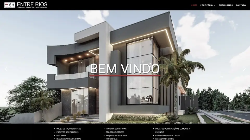 Criação de site para Construtora e Incorporadora - Site para Entre Rios Construtora e Incorporadora - Pato Sites Pato Branco