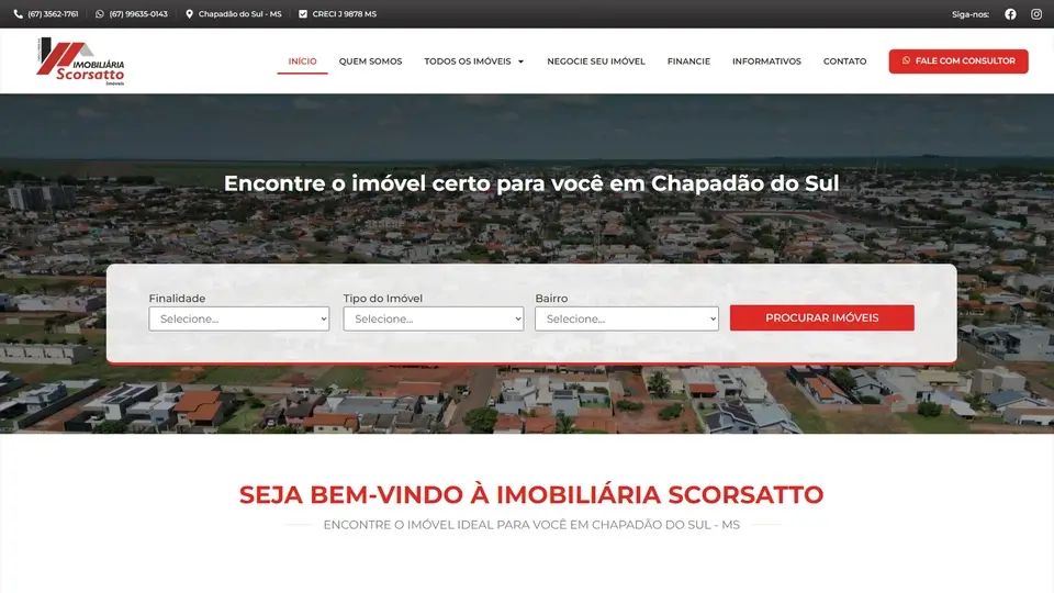 Criação de site para imobiliária - Imobiliária Scorsatto - Pato Sites Pato Branco
